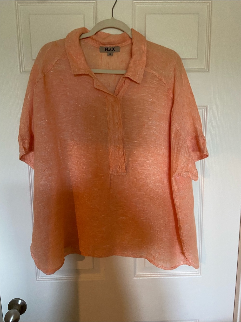 FLAX Lightweight Linen Button-Up in Peach
